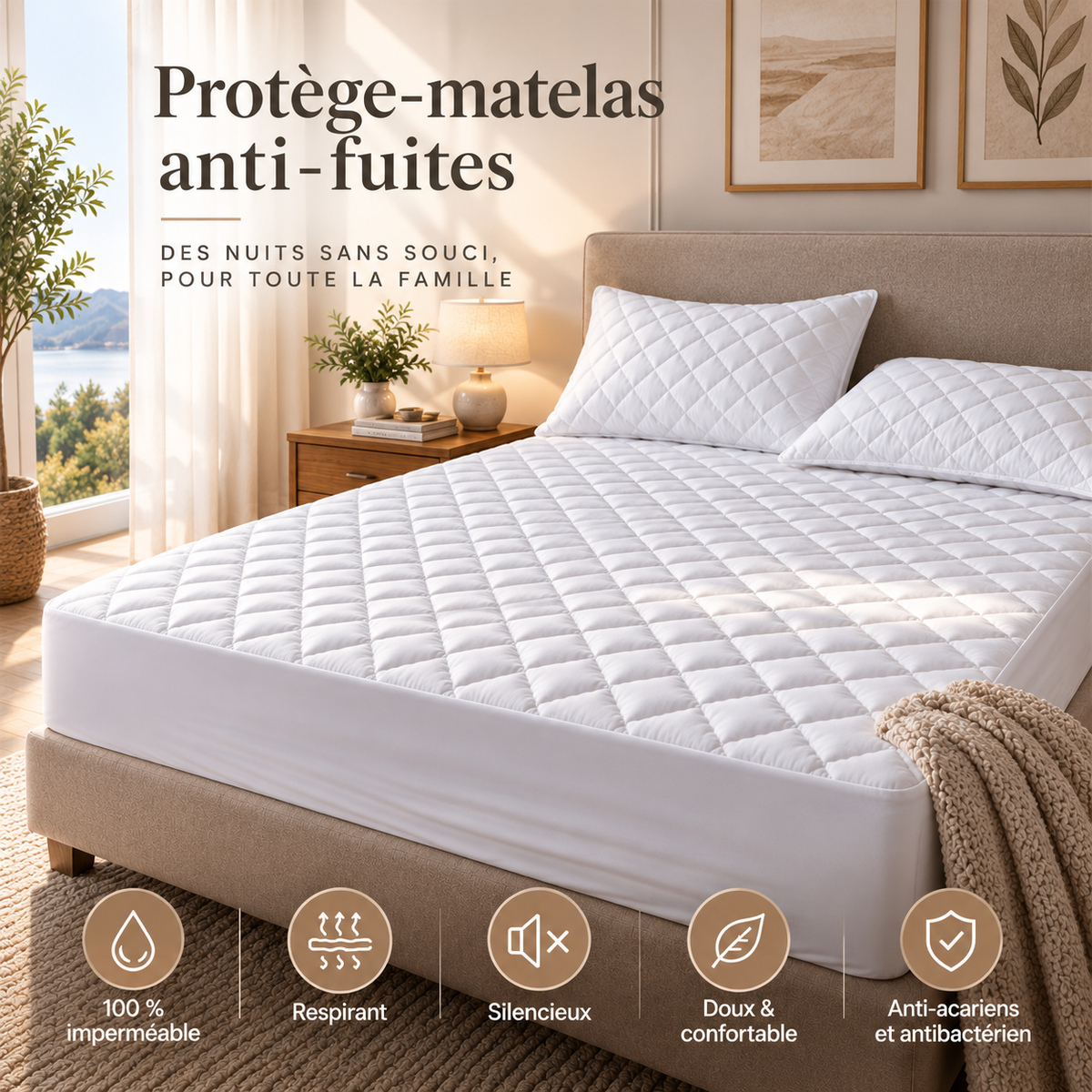 Éva™ Sérénité leak-proof mattress protector