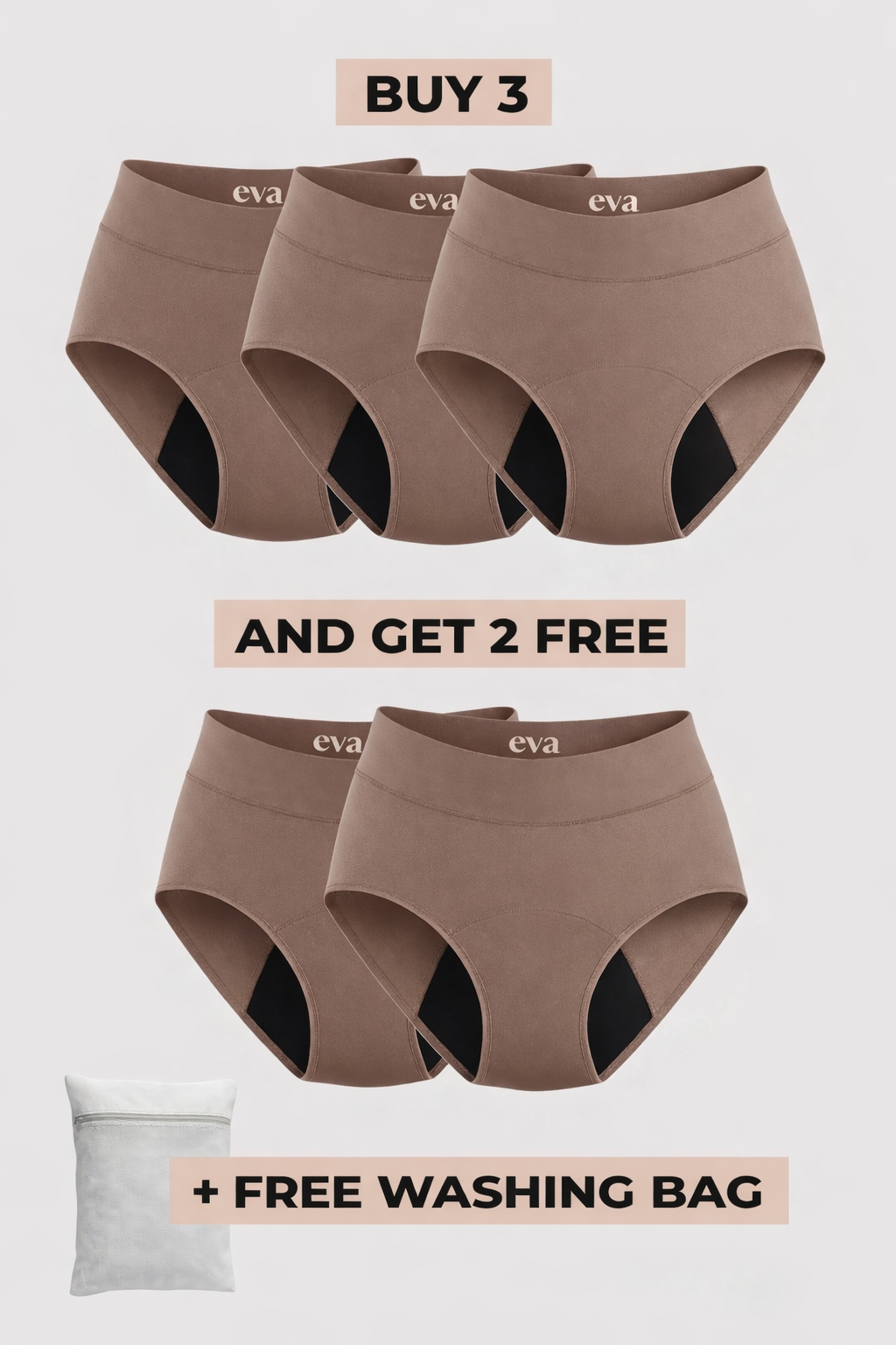 Eva Signature Leakproof Underwear (Buy 3, Get 2 FREE)