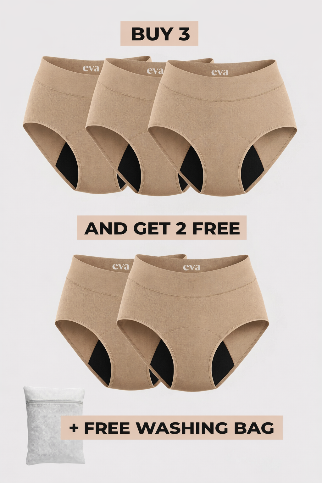 Eva Signature Leakproof Underwear (Buy 3, Get 2 FREE)