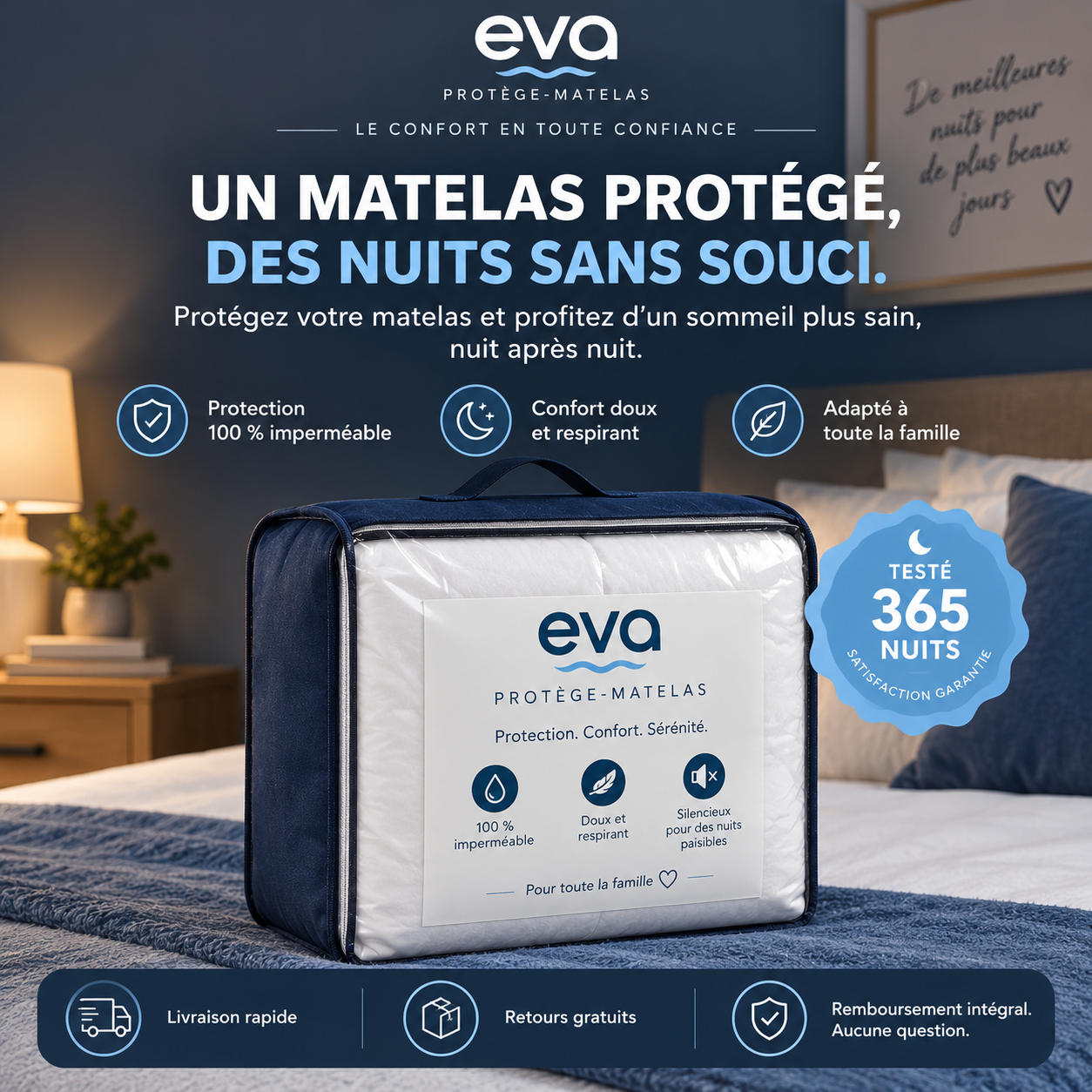 Éva™ Sérénité leak-proof mattress protector
