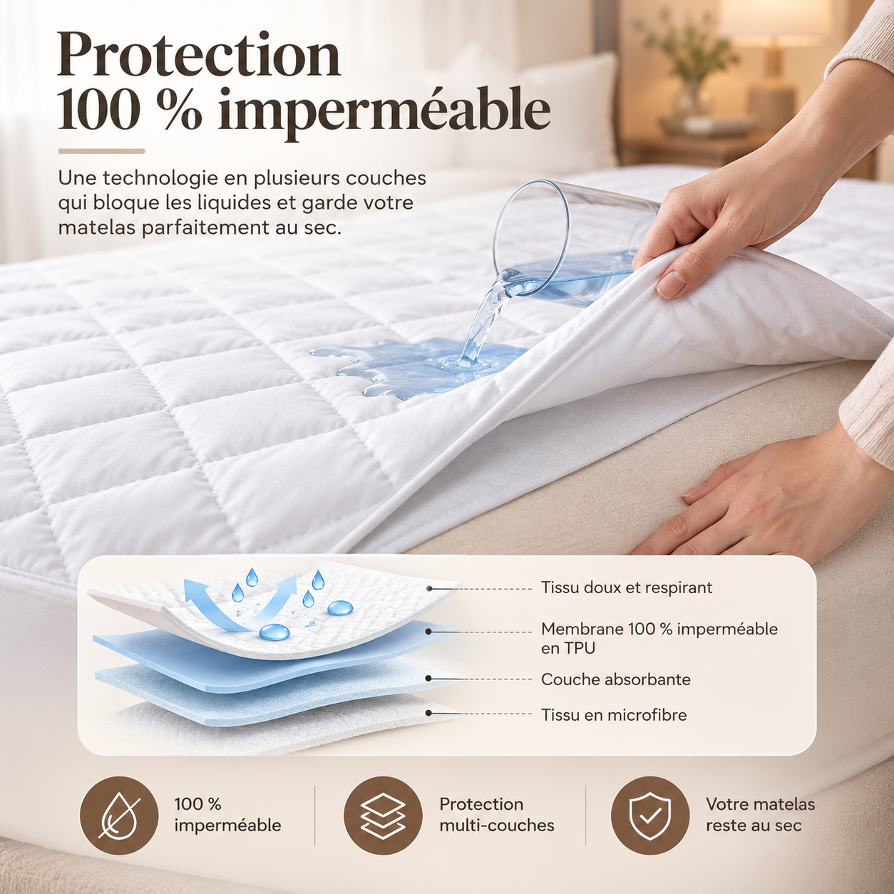 Éva™ Sérénité leak-proof mattress protector